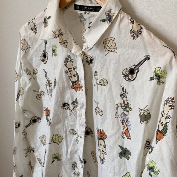 Zara novelty print blouse - Picture 2 of 8